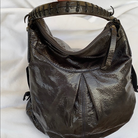 Francisco Biasia charcoal dark gray purse bag STYLISH with a pink dust bag - Picture 2 of 16